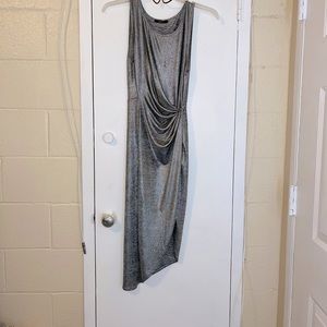 Silver Forever 21 Cocktail Midi Dress